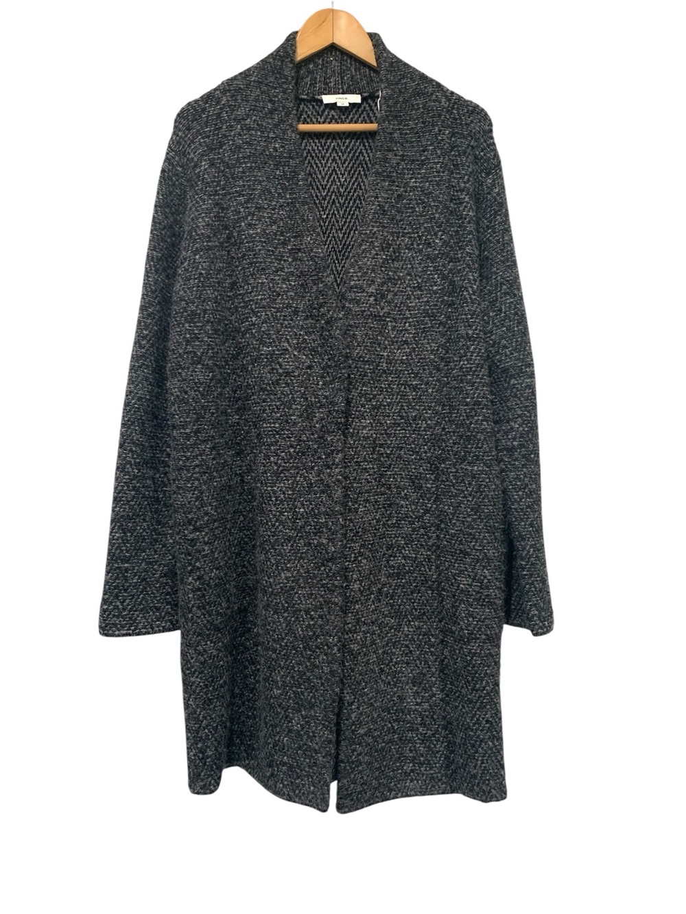 Vince. Size Small Wool Alpaca Blend Coat One button Closure Pockets Heather Gray